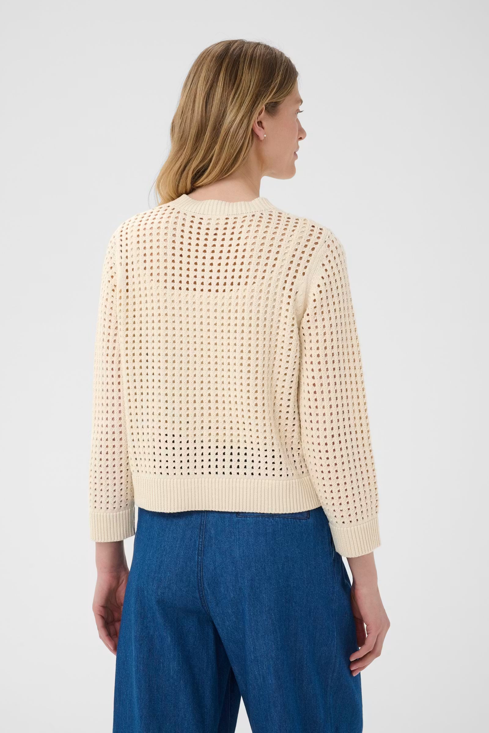 Part Two Denize openwork knit cardigan back view