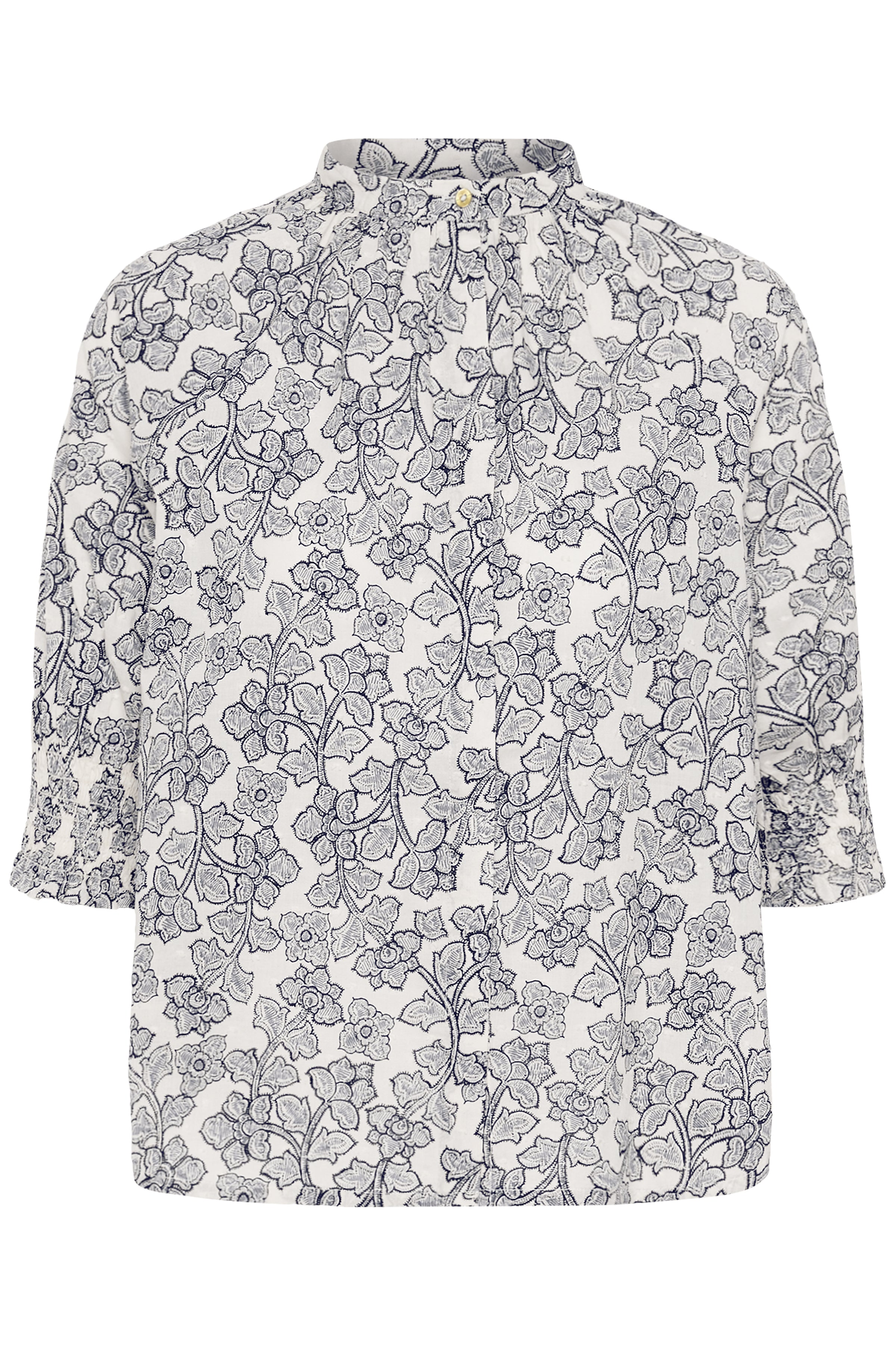 Part Two floral print blouse with gathered short sleeves