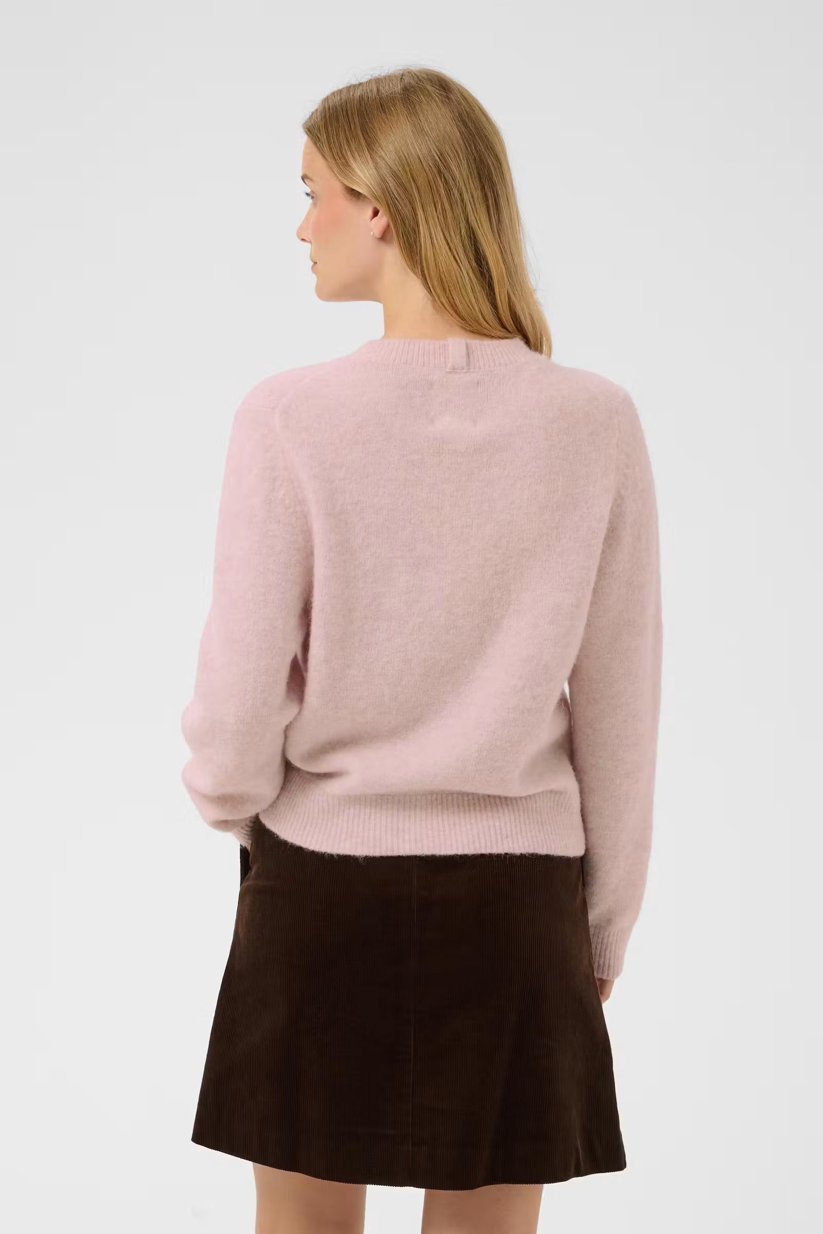 Part Two Chanie pink alpaca wool blend cardigan back view