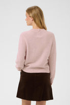 Part Two Chanie pink alpaca wool blend cardigan back view
