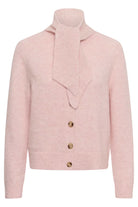 Part Two Chanie light pink cardigan front product view with scarf tie