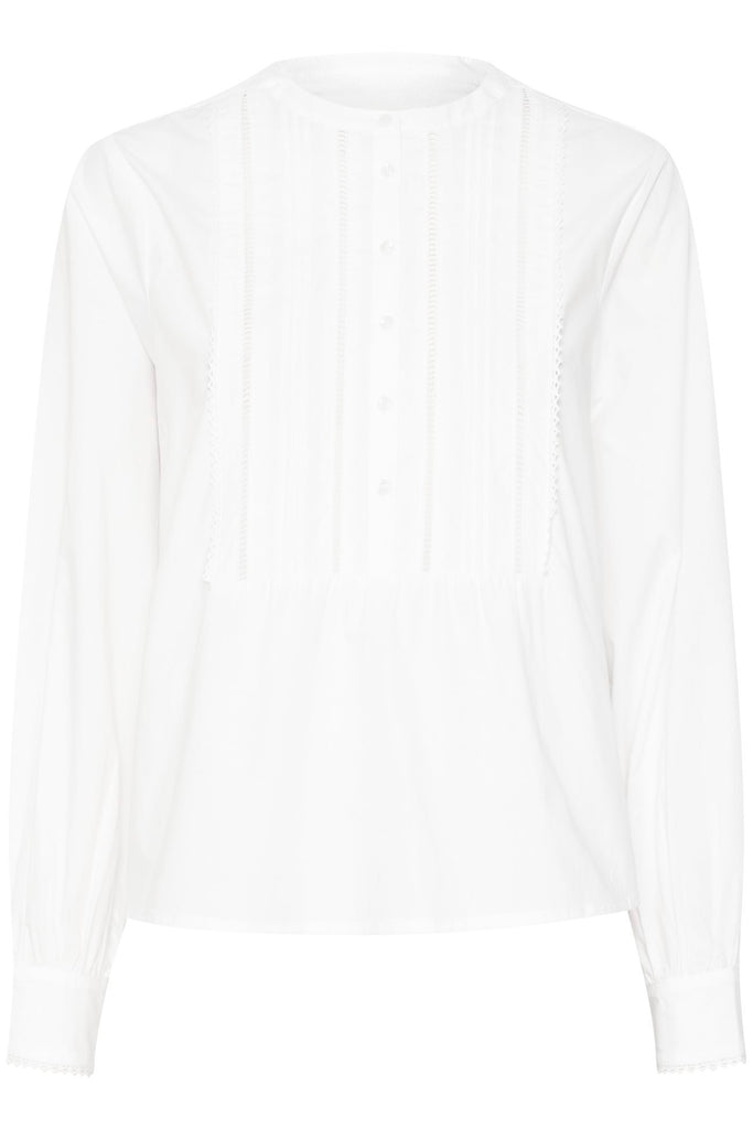 Part Two Filica White Pleated Front Shirt