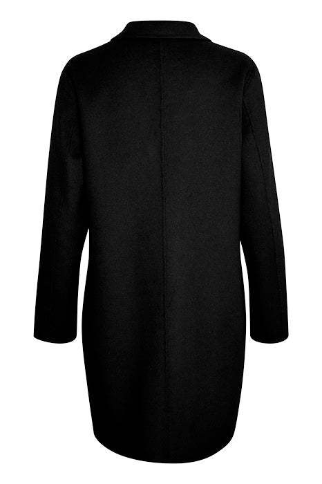 Part Two Rosali Black Classic Wool Blend Coat From the back