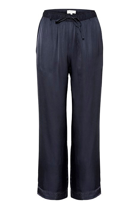 Part Two Tiara Navy Casual Trousers With Elasticated Waist