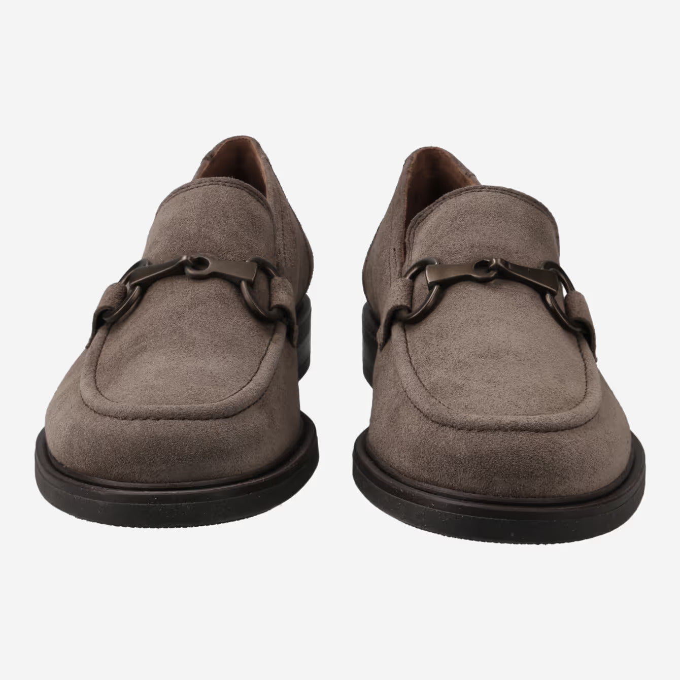 Paul Green Suede Horsebit Buckle Loafer Shoes In Light Brown