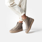 Paul Green Taupe Lace Up High Top Platform Trainers