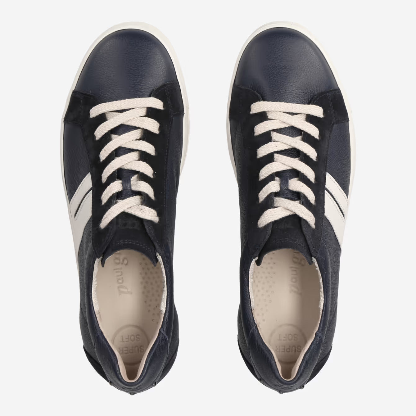 Paul Green Pauls Navy Platform Trainers With Laces