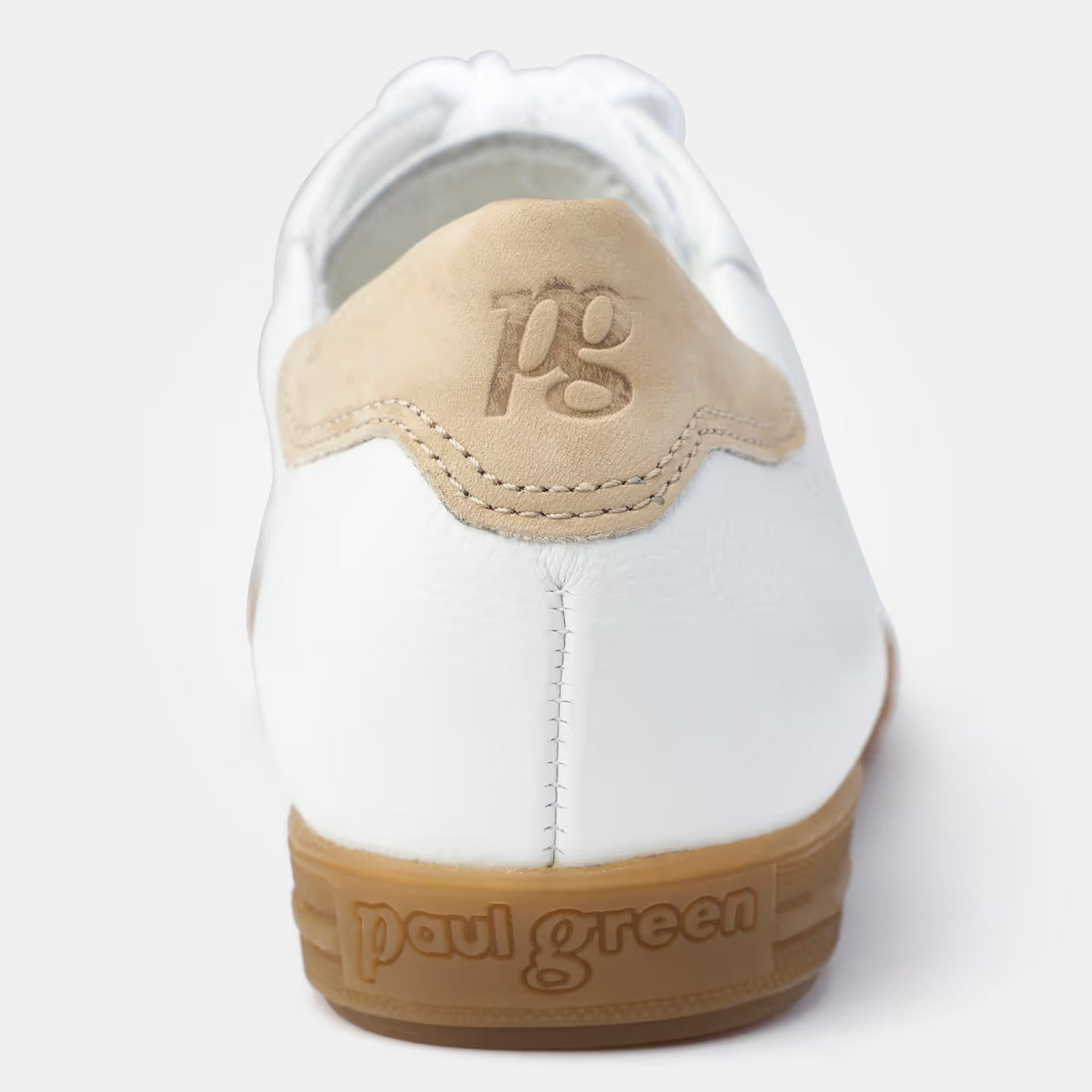 Paul Green White/Beige Trainers With Heel 