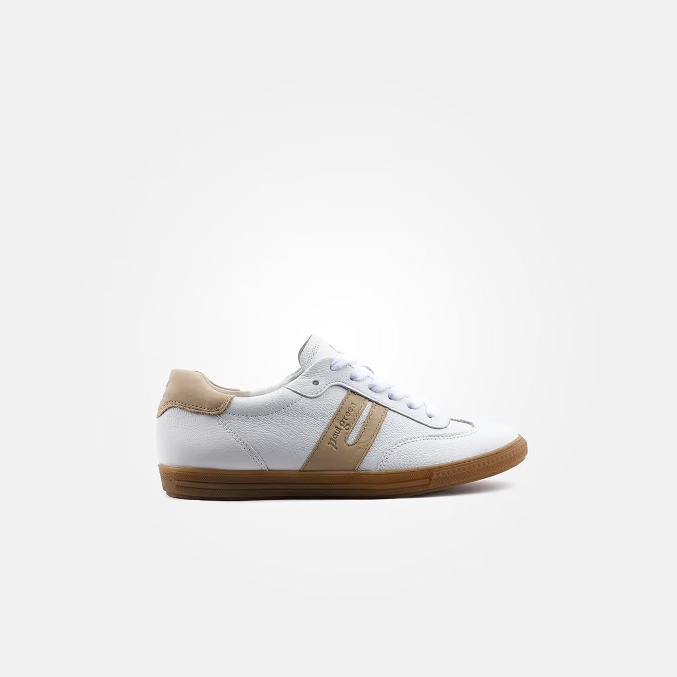 Paul Green White/Beige Trainers With Laces