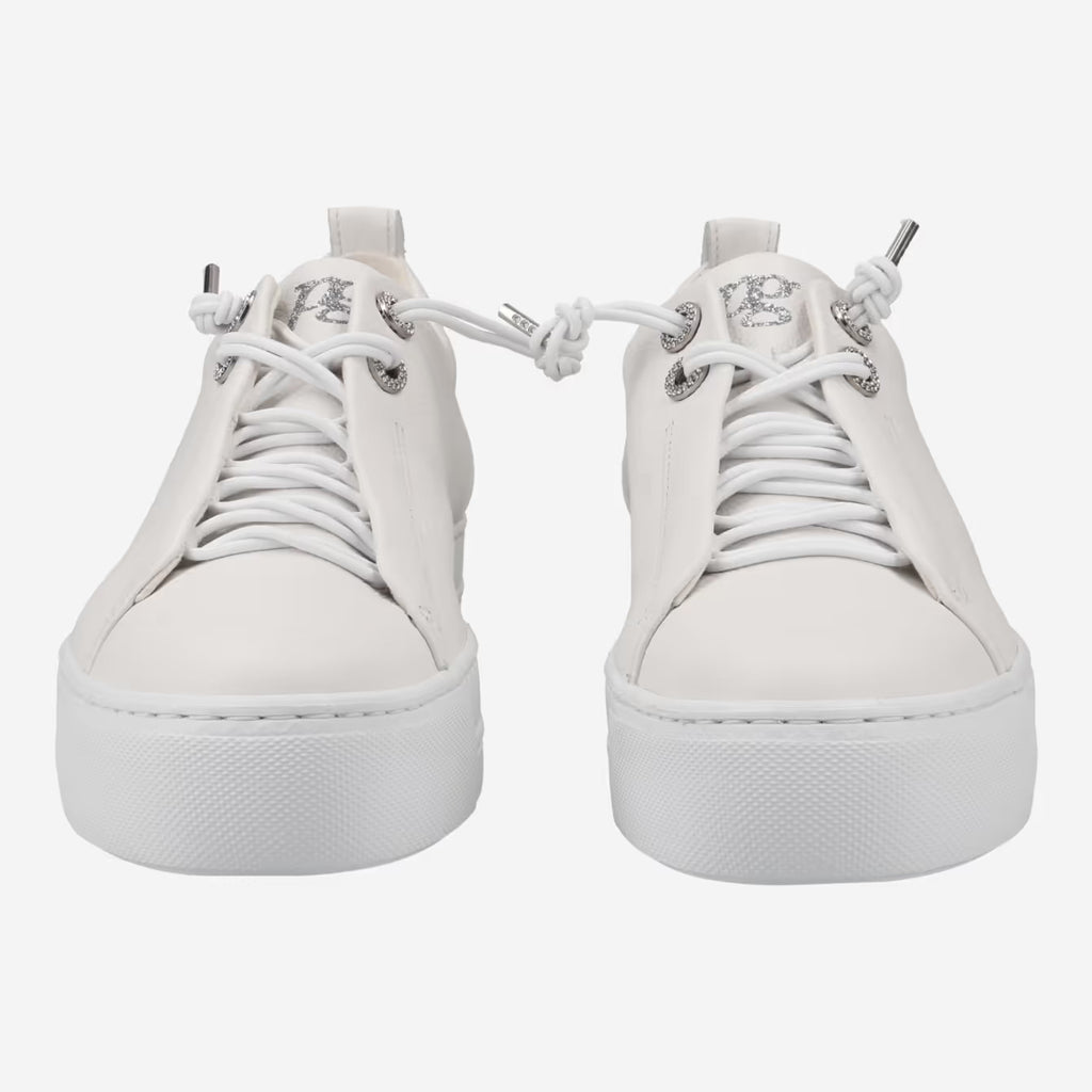 Paul Green White Platform Toggle Trainers With Silver Eyelet