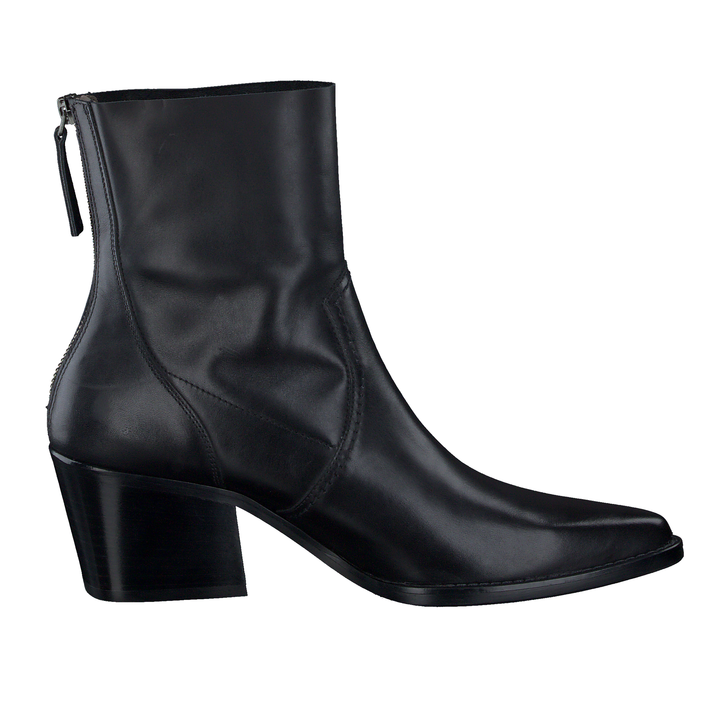 Paul Green Black Leather Pointed Toe Boots