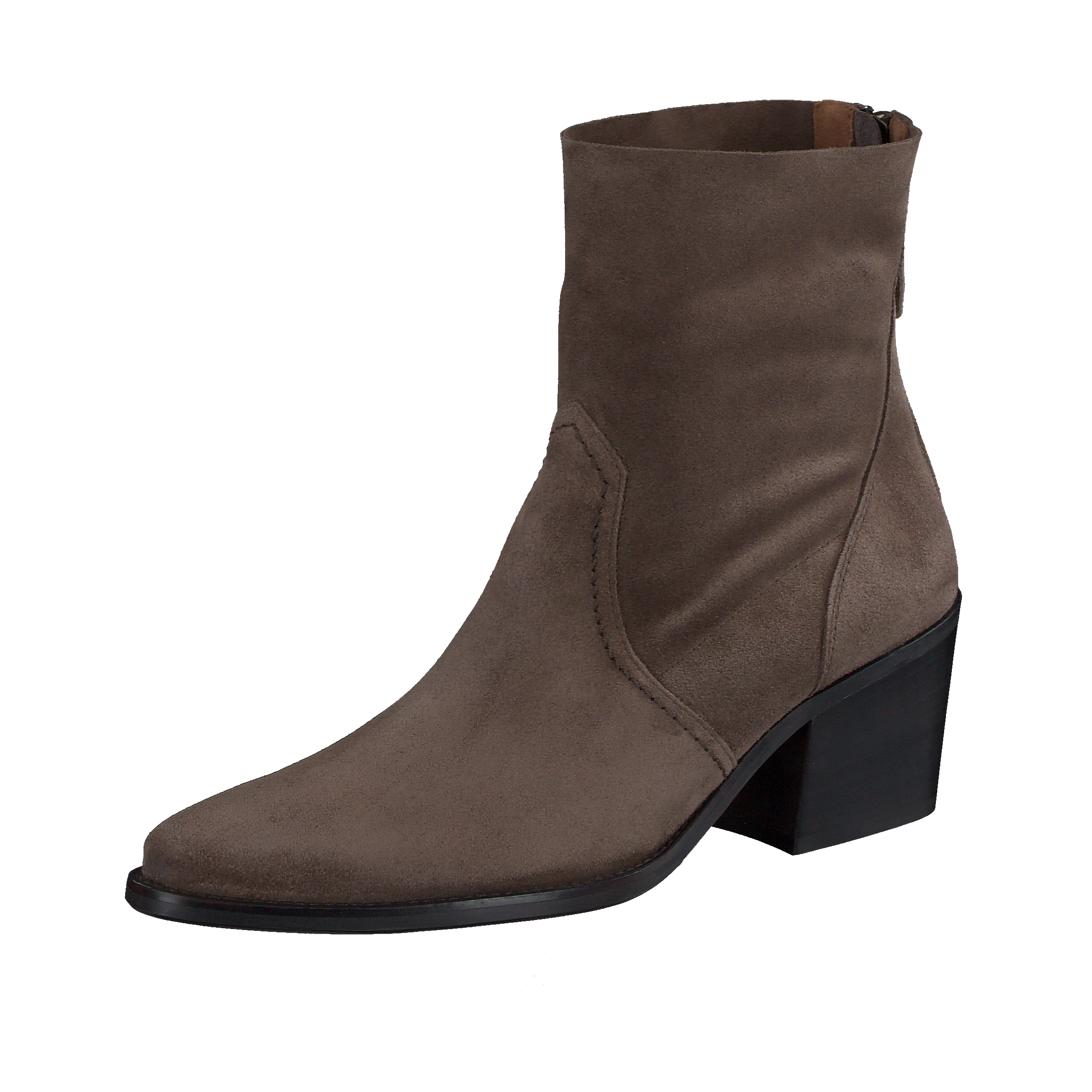 Paul Green Leather Pointed Toe Brown Suede Boots