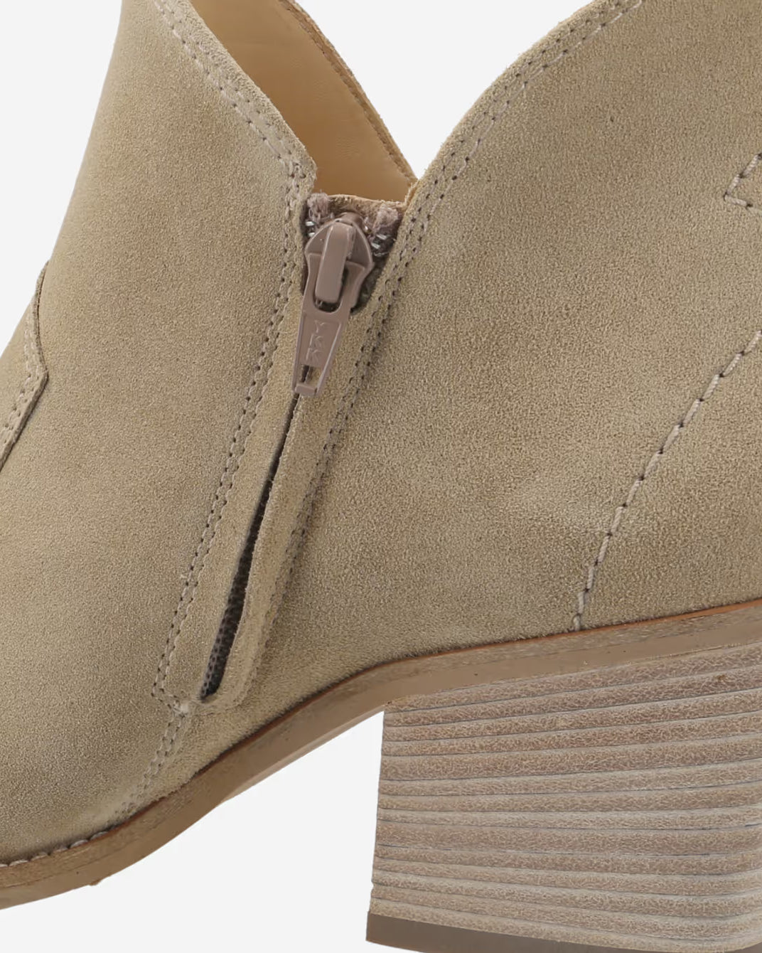 Paul Green Beige Western Style Suede Ankle Boots
