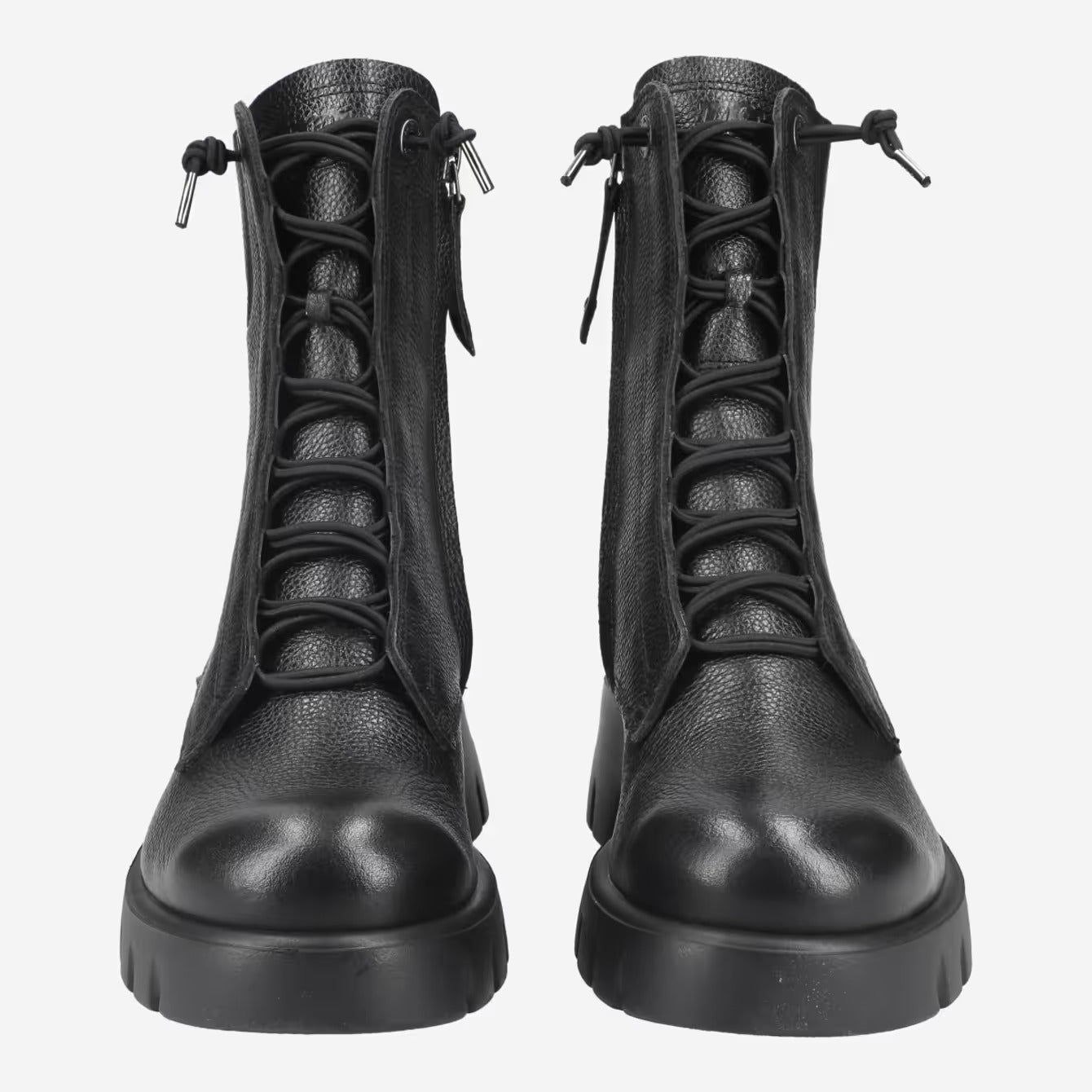 Paul Green Black Leather Lace-up Ankle Boots