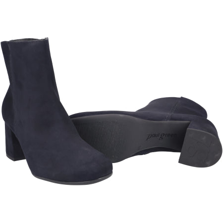 Paul Green Navy Round Toe Ankle Boot With Rubber Soles