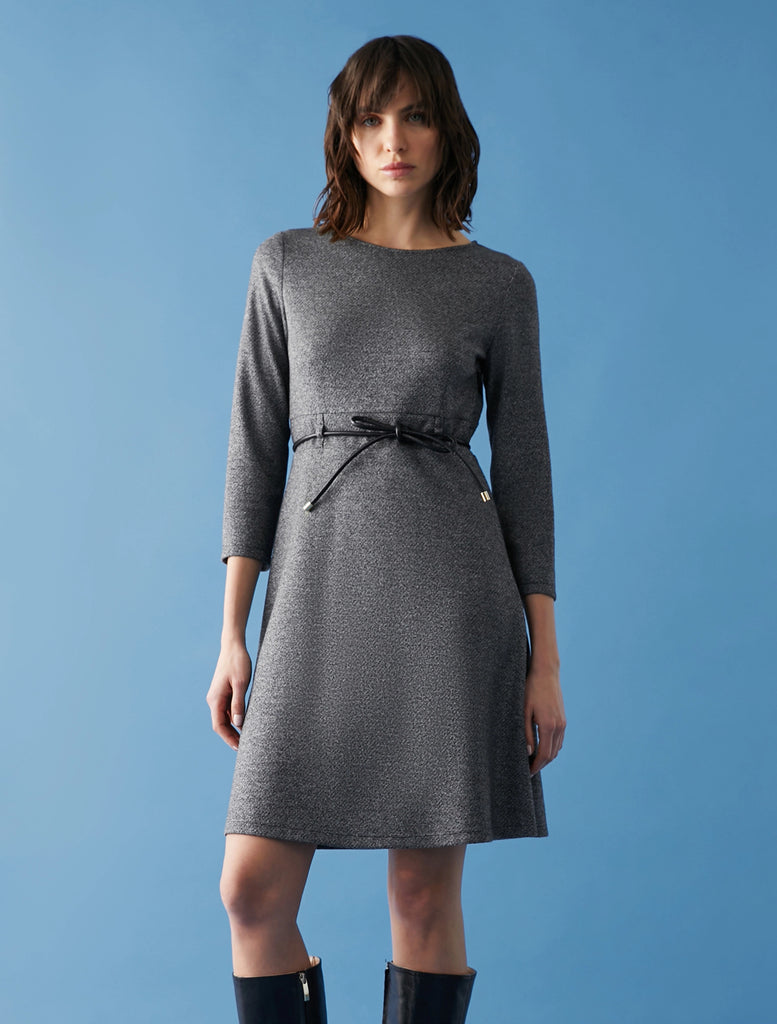 Penny Black Alzato Grey Jersey Knit Belted Dress
