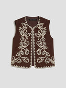 Penny Black Apogeo embroidered sleeveless waistcoat in brown
