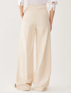 Penny Black cream wide leg smart trousers back view