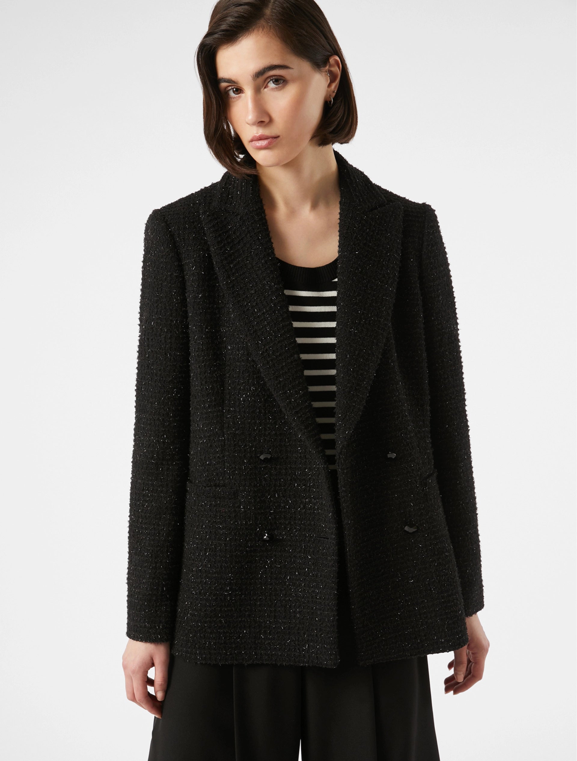 Penny Black Farina Black Glitter Tweed Style Blazer