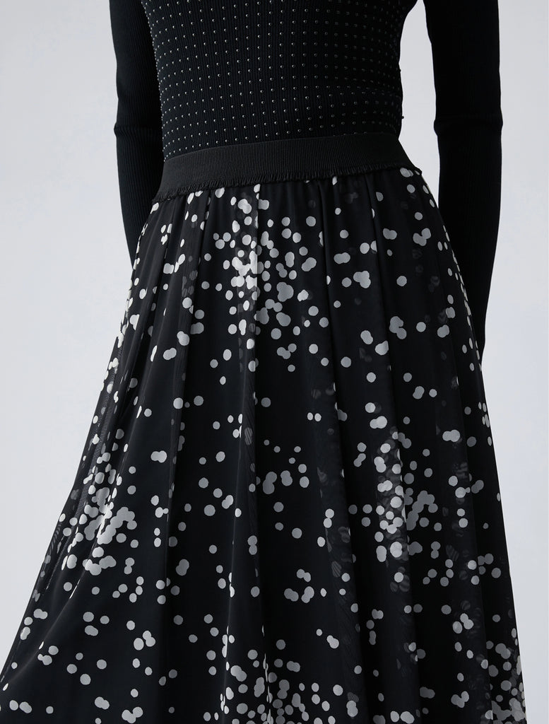 Penny Black Gilberto Black Tullle Midi Skirt With Dot Print
