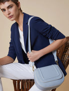 Penny Black Marzo Vegan Leather Crossbody Saddle Bag - Baby Blue 