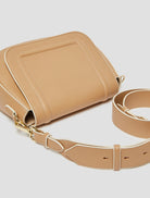 Penny Black Marzo Beige Vegan Leather Crossbody Saddle Bag