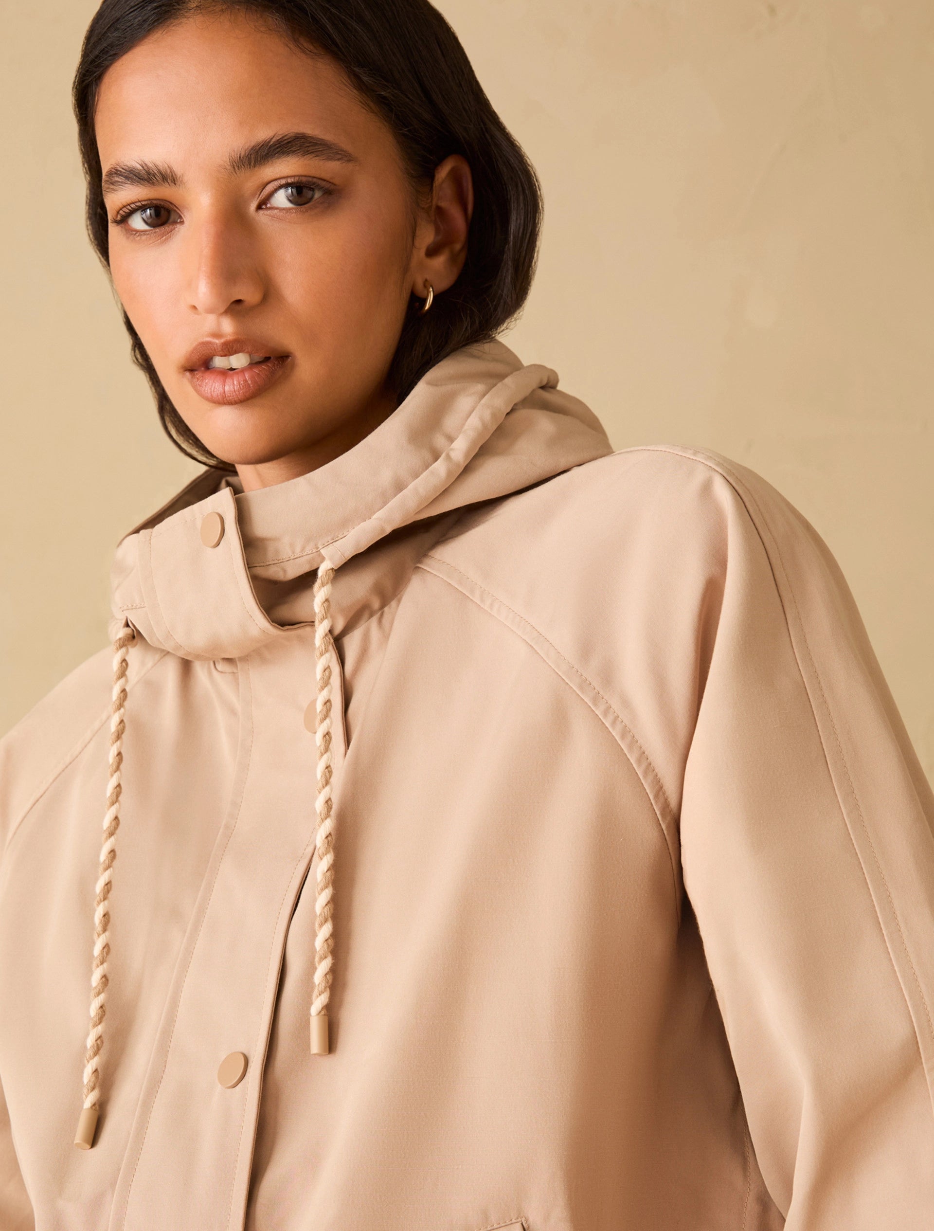 Penny Black hooded rain jacket drawstring detail