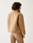 Penny Black Bonde camel water-repellent cotton jacket with relaxed fit – back model view