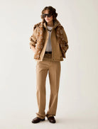 Penny Black Bonde camel cotton jacket styled with tonal trousers – full outfit view