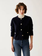 Pennyblack Jrazza corduroy jersey jacket in navy