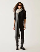 Pennyblack PBPAQUILA black georgette shirt – full-length styled model view