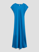 Penny Black Pbpeffetto teal blue satin midi dress front view