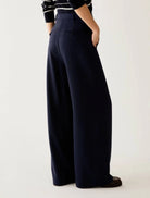 Back view of Pennyblack PBPovatta navy wide leg trousers