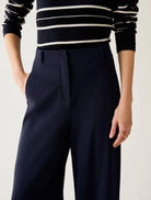 Front view of Pennyblack PBPovatta navy tailored trousers