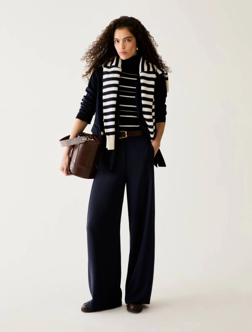 Pennyblack PBPovatta navy wide leg tailored trousers
