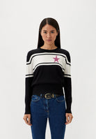 Penny Black Rostok Cotton Cashmere Jumper In Navy &  White Stripe