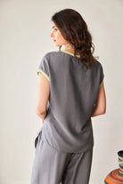 Peruzzi grey relaxed fit top back view