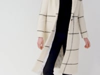 Vilagallo Catherin White/Black Wool Check Coat