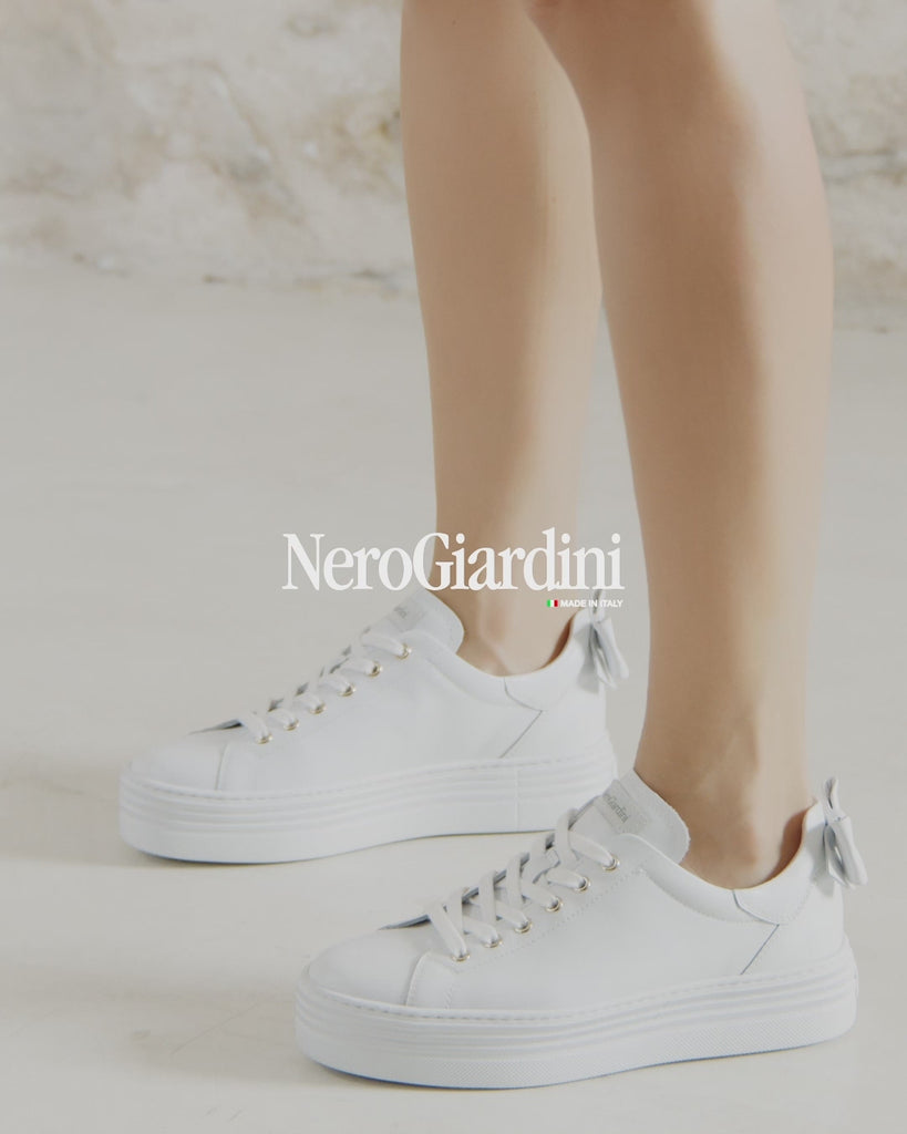 Nero Giardini Platform Trainers With Bow On Heel