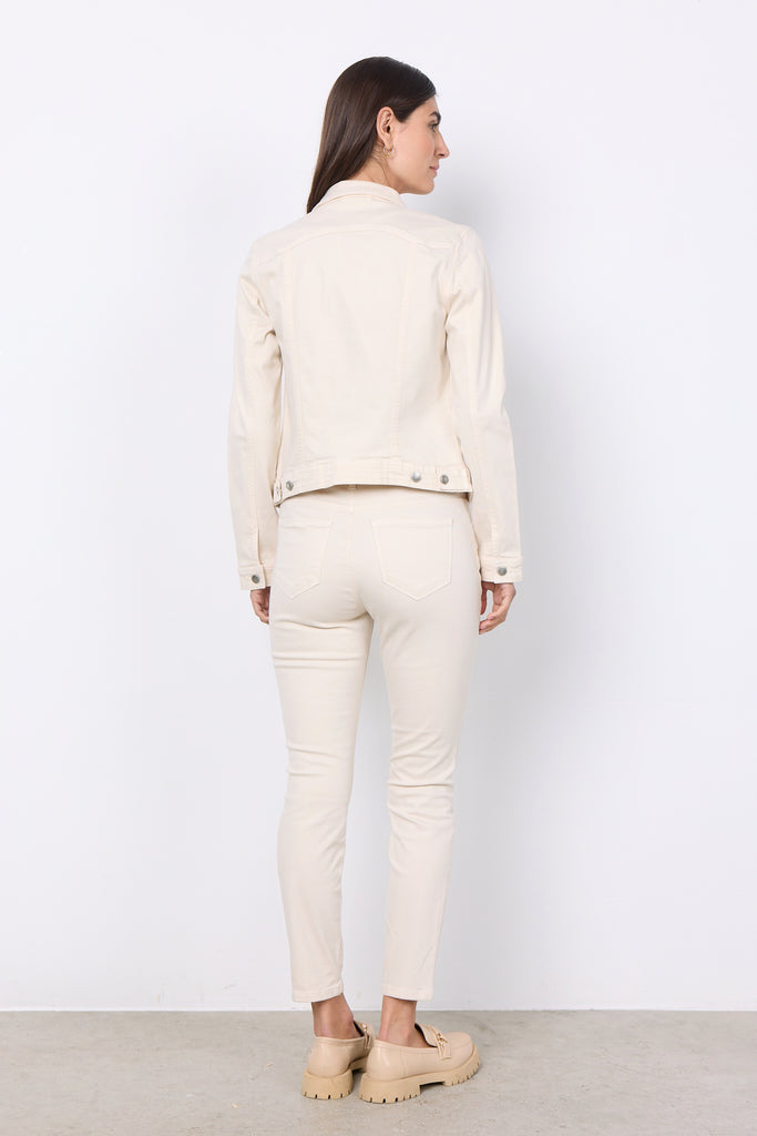 Soyaconcept Erna Cream Denim Jacket From Back
