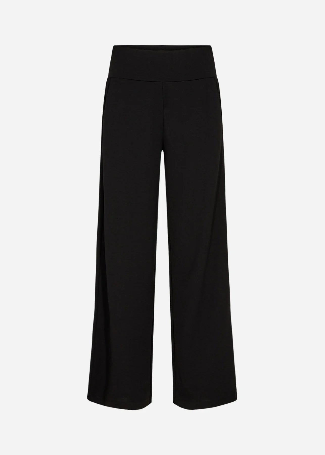 Soyaconcept Siham Classic Black High Waisted Wide Leg Trousers Back 