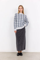 Soyaconcept Ine Knitted Grey Houndstooth Jumper