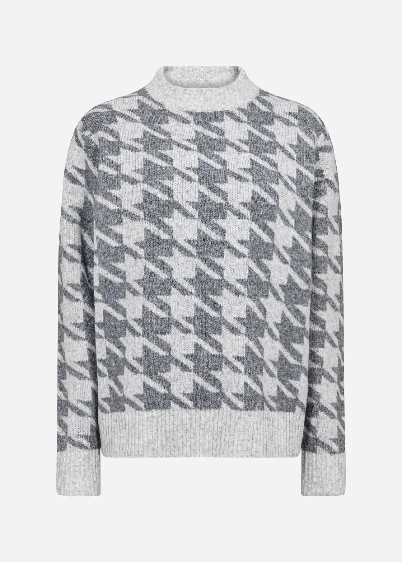 Soyaconcept Ine Grey Houndstooth Print Knitted Jumper