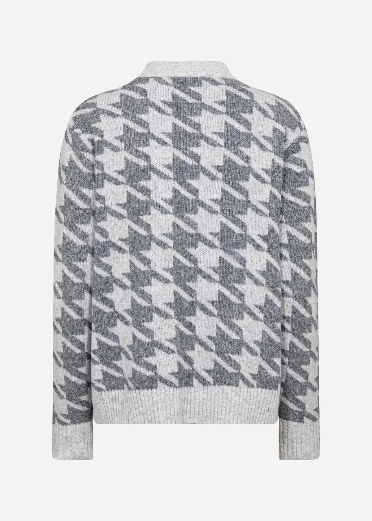 Soyaconcept Ine Houndstooth Jumper In Grey from back 