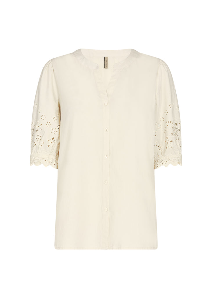Soyaconcept Milly Broderie Anglaise Sleeve Cream Shirt