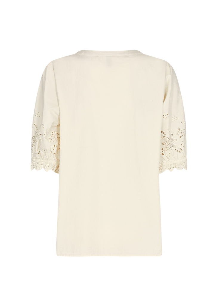 Soyaconcept Milly Cream Broderie Sleeve Shirt Back