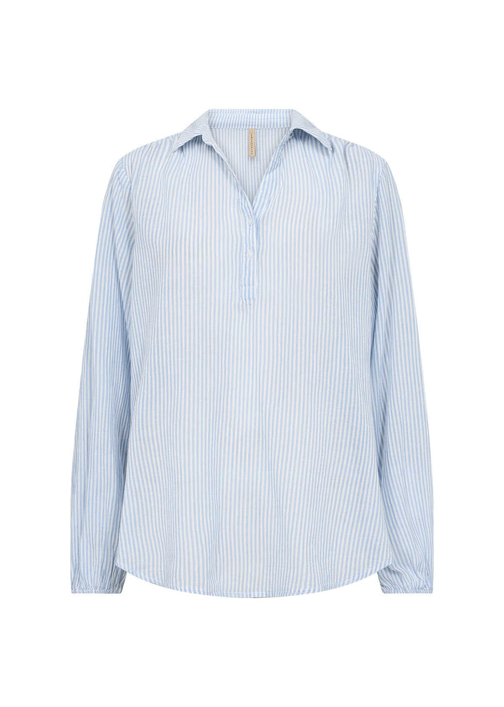 Soyaconcept Dione Classic Blue Striped Shirt For Women 