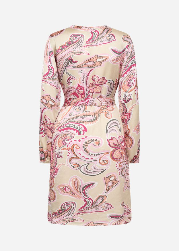 Soyaconcept Dorina Pink Paisley Print Belted Dress - Back