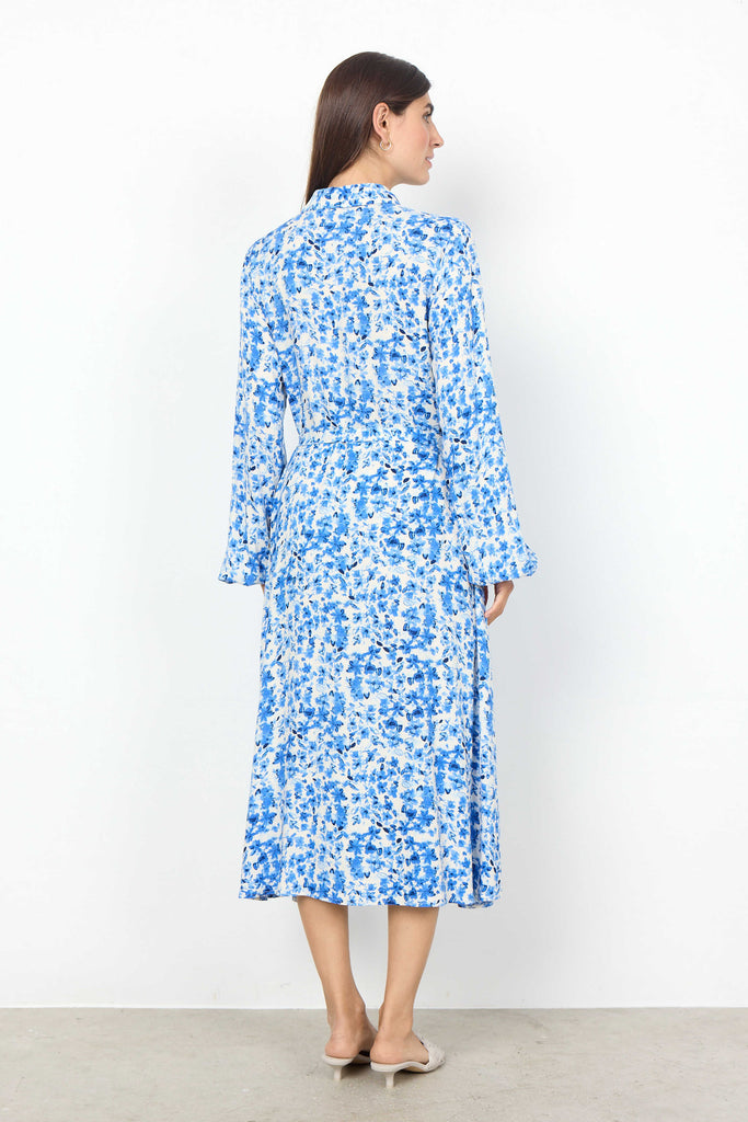 Soyaconcept Doha Blue & White Belted Shirt Dress From The Back