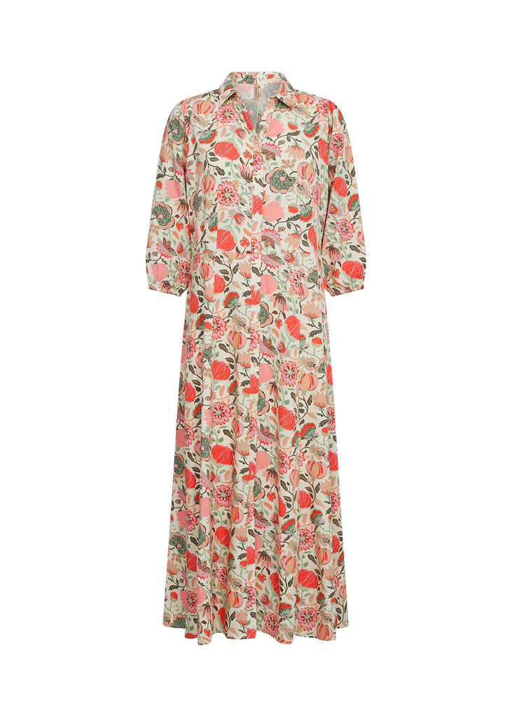 Soya Concept Sammy Pink Floral Print Long Shirt Dress